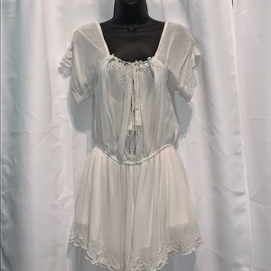 Free People White Embroidered Romper